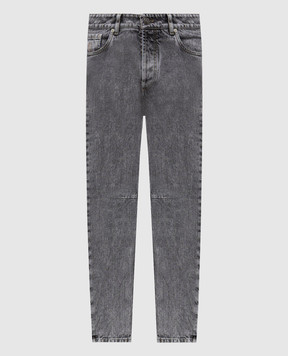 Brunello Cucinelli Grey jeans with logo patch M234PX1290