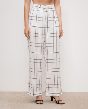 Faithfull Duomo Letizia white checked linen pants FF2816LCW