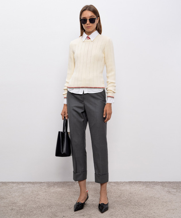 Thom Browne Pantalones de lana gris FTC337A00626 comprar en