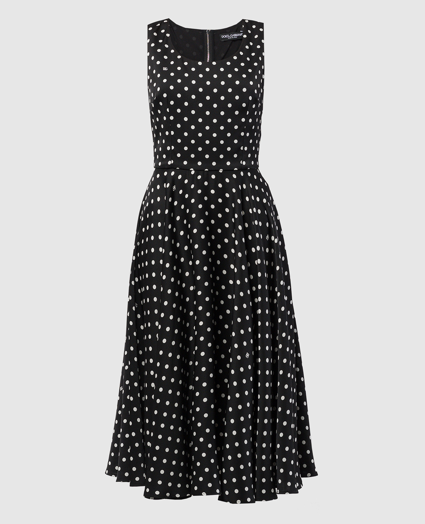 

Black polka dot silk midi dress Dolce&Gabbana