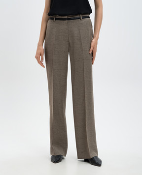 PROENZA SCHOULER Aiden brown melange trousers with linen R2436006AY185