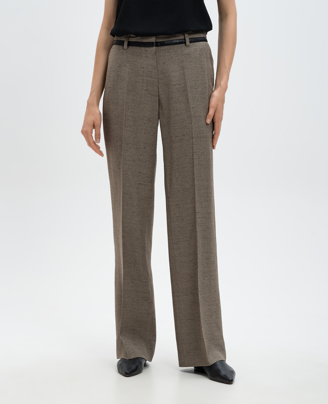 Aiden brown melange trousers with linen PROENZA SCHOULER 3