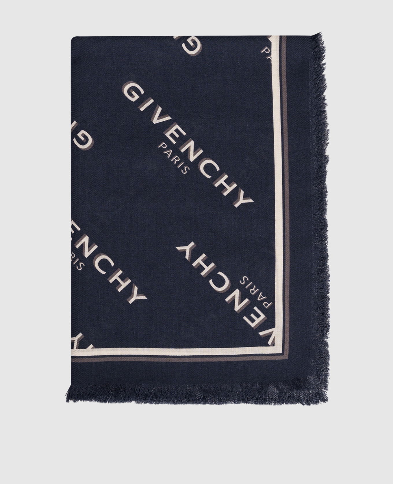 

Blue wool and silk scarf with logo Givenchy