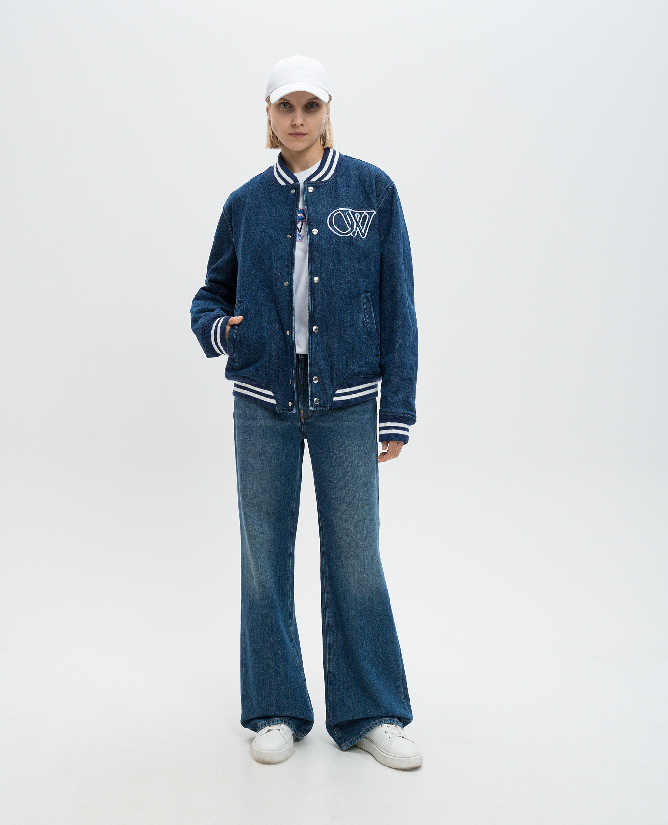 Blue flared jeans with a distressed effect Off-White 2