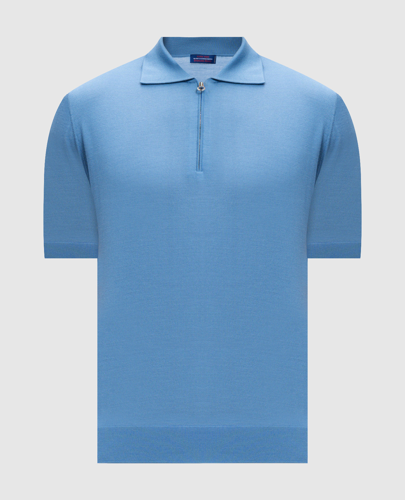 

Blue wool, cashmere and silk polo shirt with metal logo emblem Stefano Ricci, Light blue