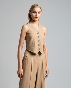 Peserico Brown vest with branded patch S03605V01958