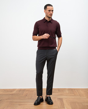 Dolce&Gabbana Burgundy cashmere polo shirt GXZ02TJBW05