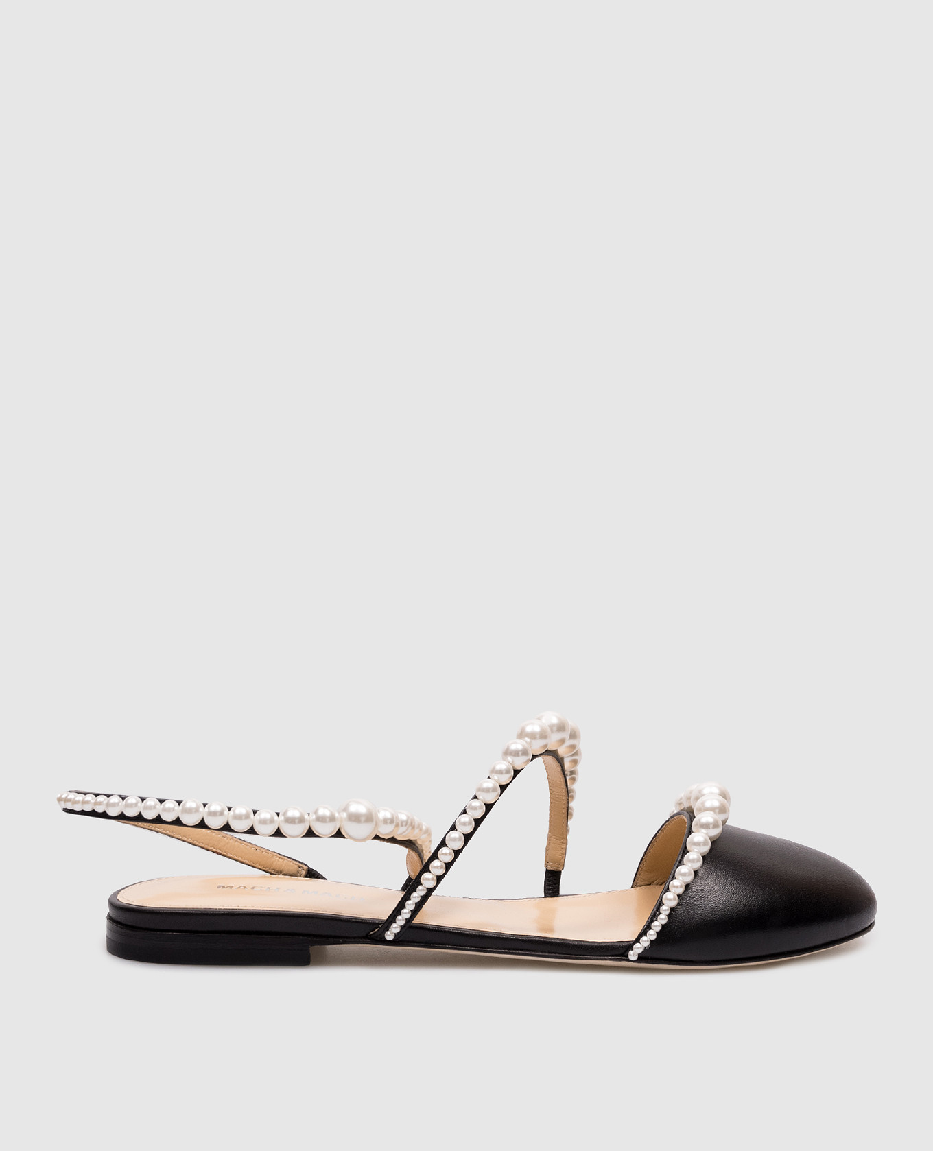 Sirene black leather beaded mules mach&mach