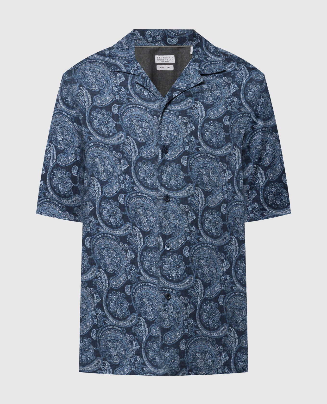 Brunello Cucinelli Blue shirt in paisley print