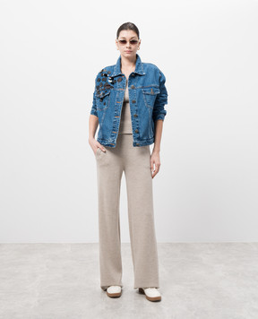 Simonetta Ravizza Angel blue denim jacket with sequins S05JA338D1FR