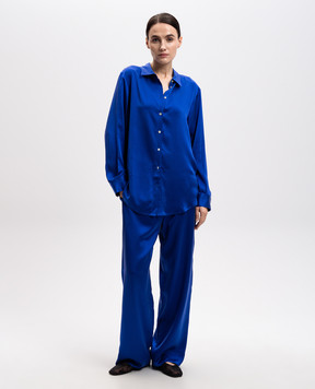Asceno Blue silk pants B001F01C429