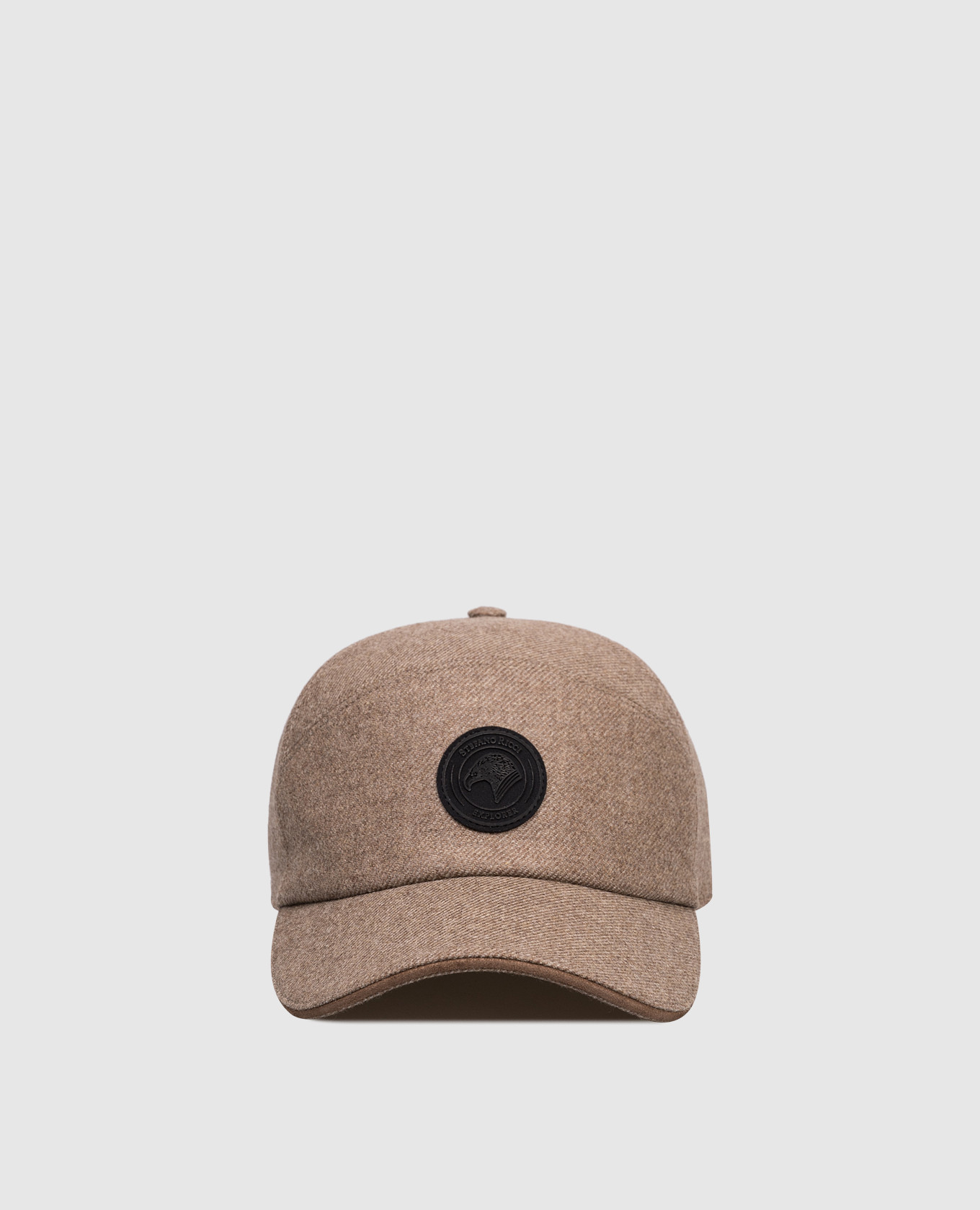 

Brown wool and cashmere cap with logo Stefano Ricci