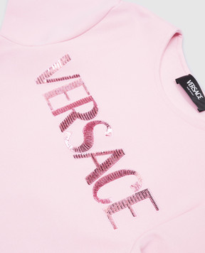Versace Children's pink dress with sequin logo 10181381A13131