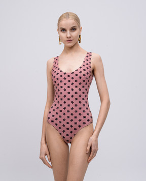 Dolce&Gabbana Pink swimsuit with logo print O9A46JON02A