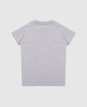 Moncler ENFANT Children's gray melange T-shirt with a logo J29518C000028790N