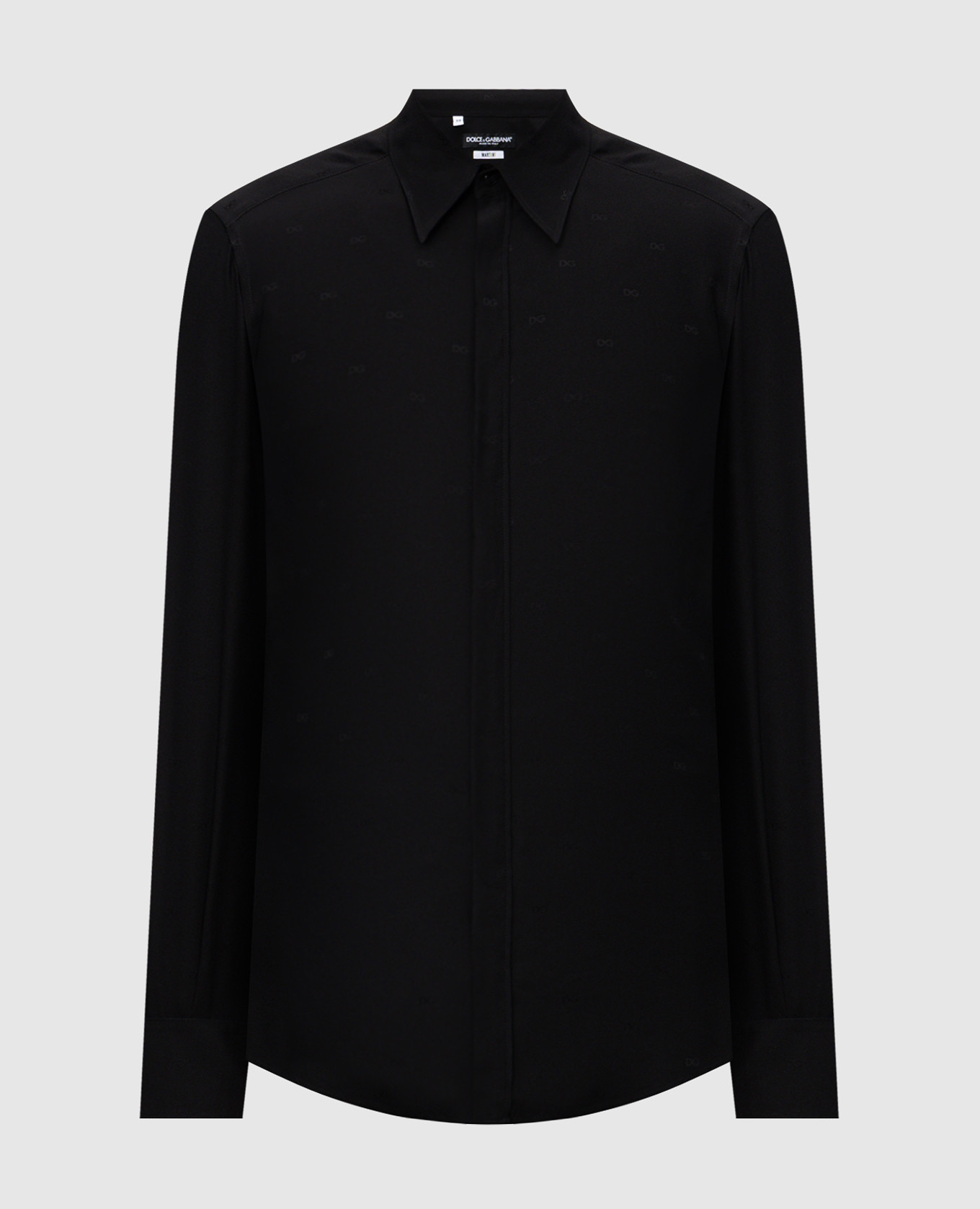 

Black silk shirt with logo monogram Dolce&Gabbana