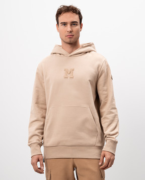Moncler Beige hoodie with monogram logo patch J20918G00070899WC