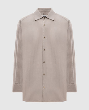 DARKPARK Beige Keanu striped shirt WSH20FAC79