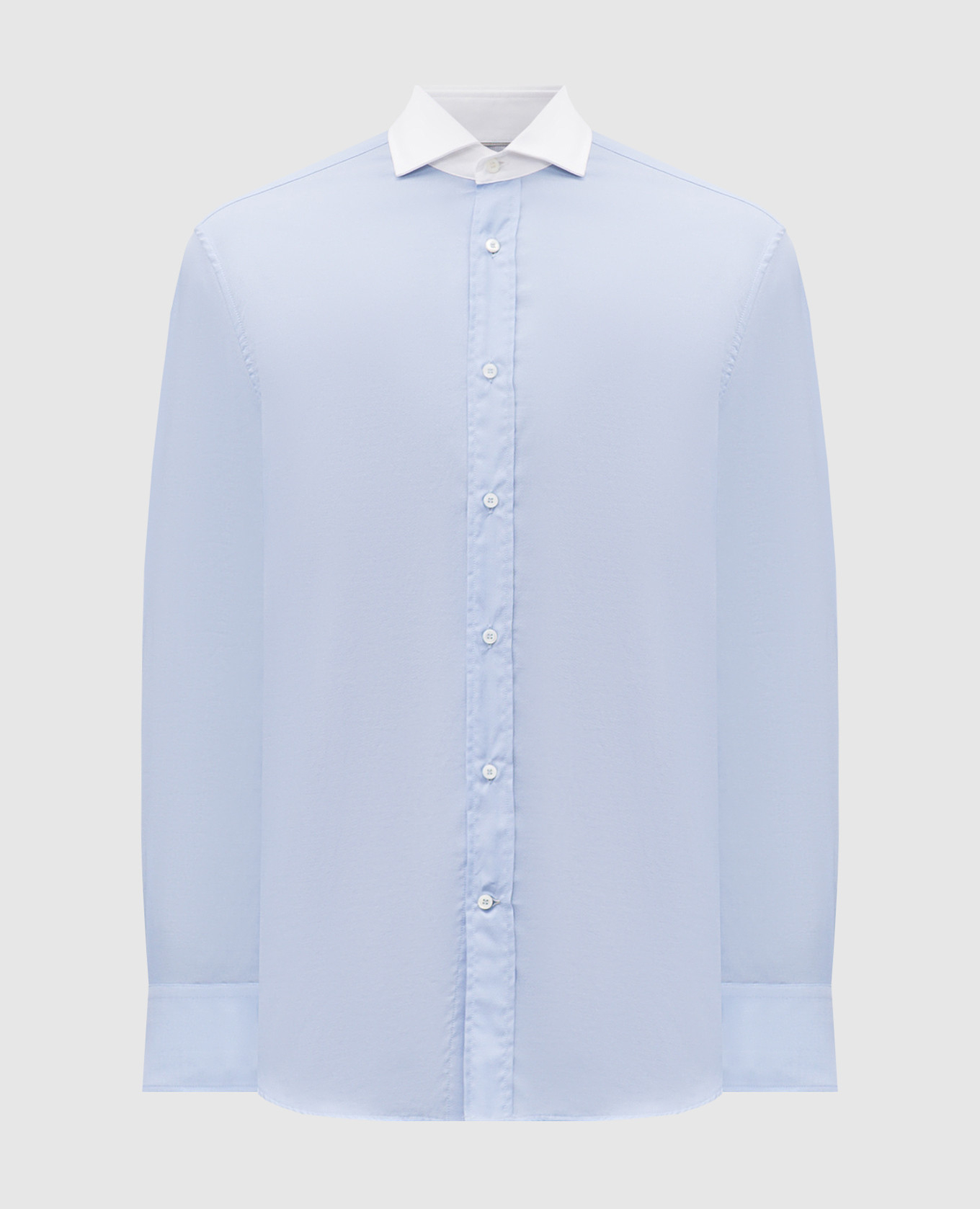 Blue shirt with contrasting collar Brunello Cucinelli