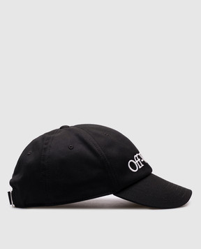 Off-White Black cap with textured logo embroidery OMLA049C99FAB001