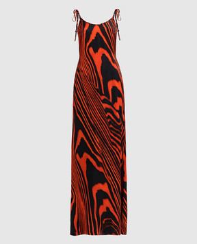David Koma Red dress with animal print RE25DK78DL