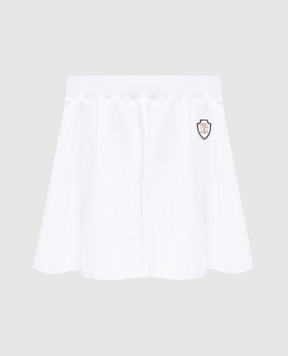 Brunello Cucinelli White mini skirt with logo patch ML921G3797