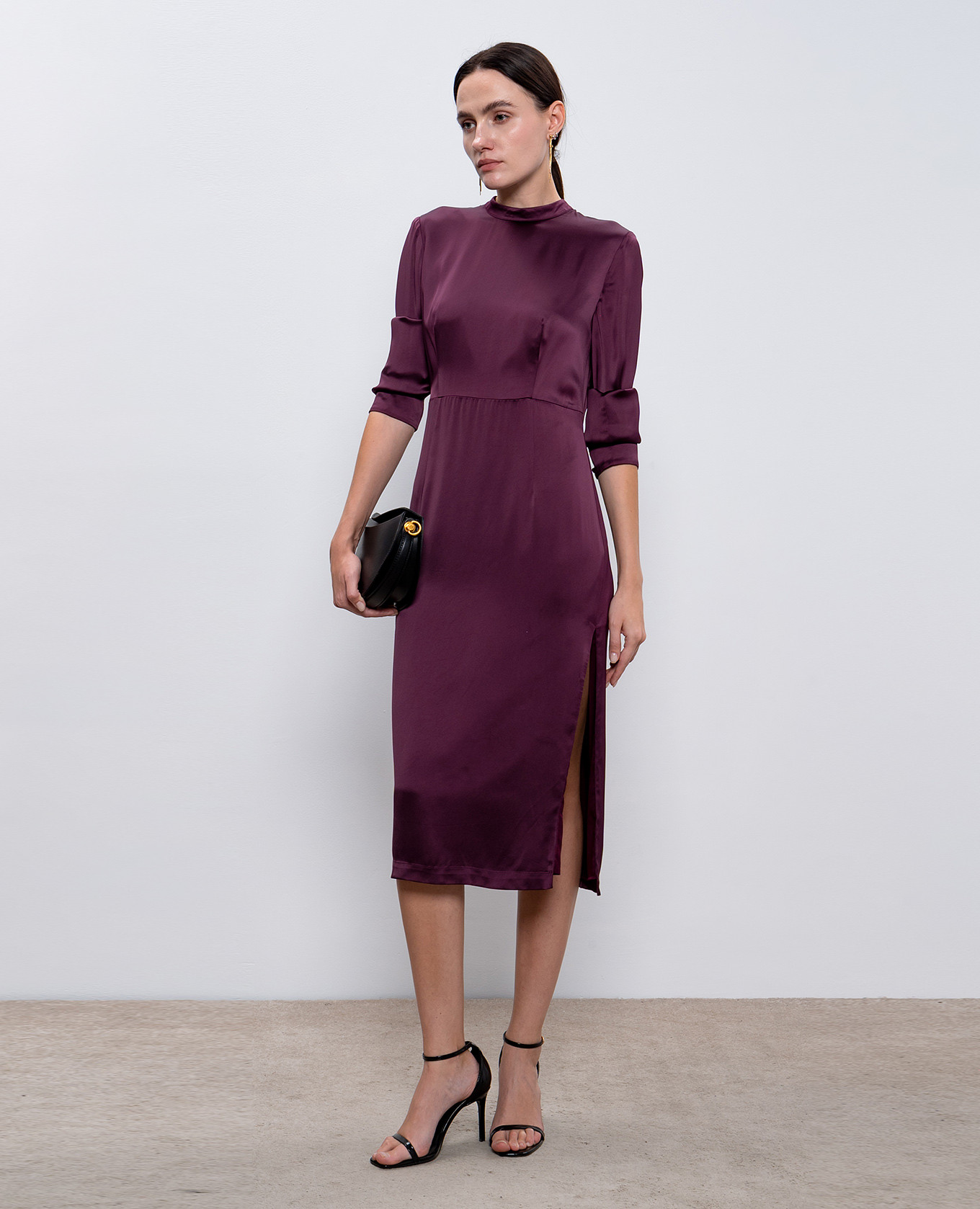 

Burgundy dress with logo Twinset