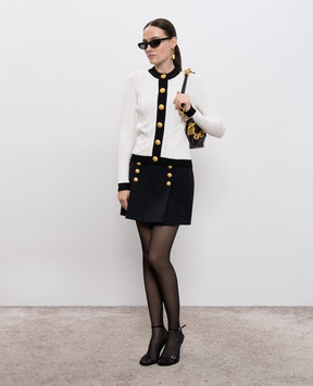 Balmain White cardigan with contrast trim FF1KL191KI64