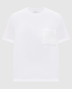 Peserico White T-shirt with beads A06661J0R100079