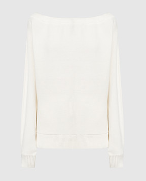 Helmut Lang White jumper with open shoulders O01HW715