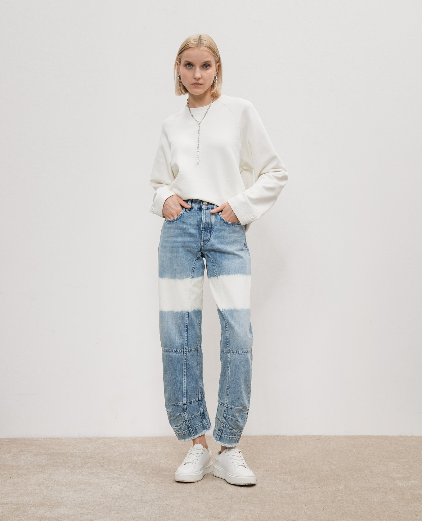 

Blue jeans with bleach effect Jil Sander, Light blue