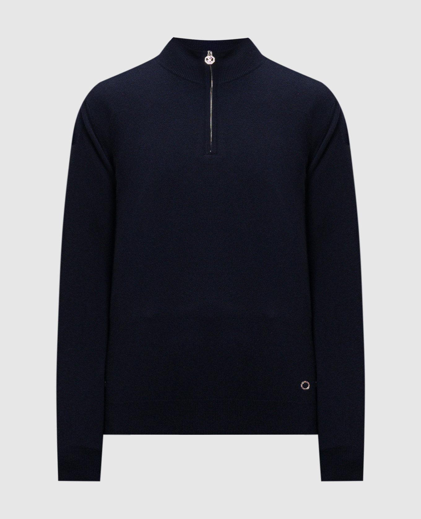 

Blue cashmere jumper with metallic logo patch Stefano Ricci
