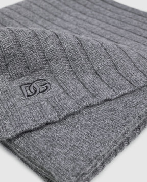 Dolce&Gabbana Grey ribbed cashmere scarf FXR15ZJBW0S