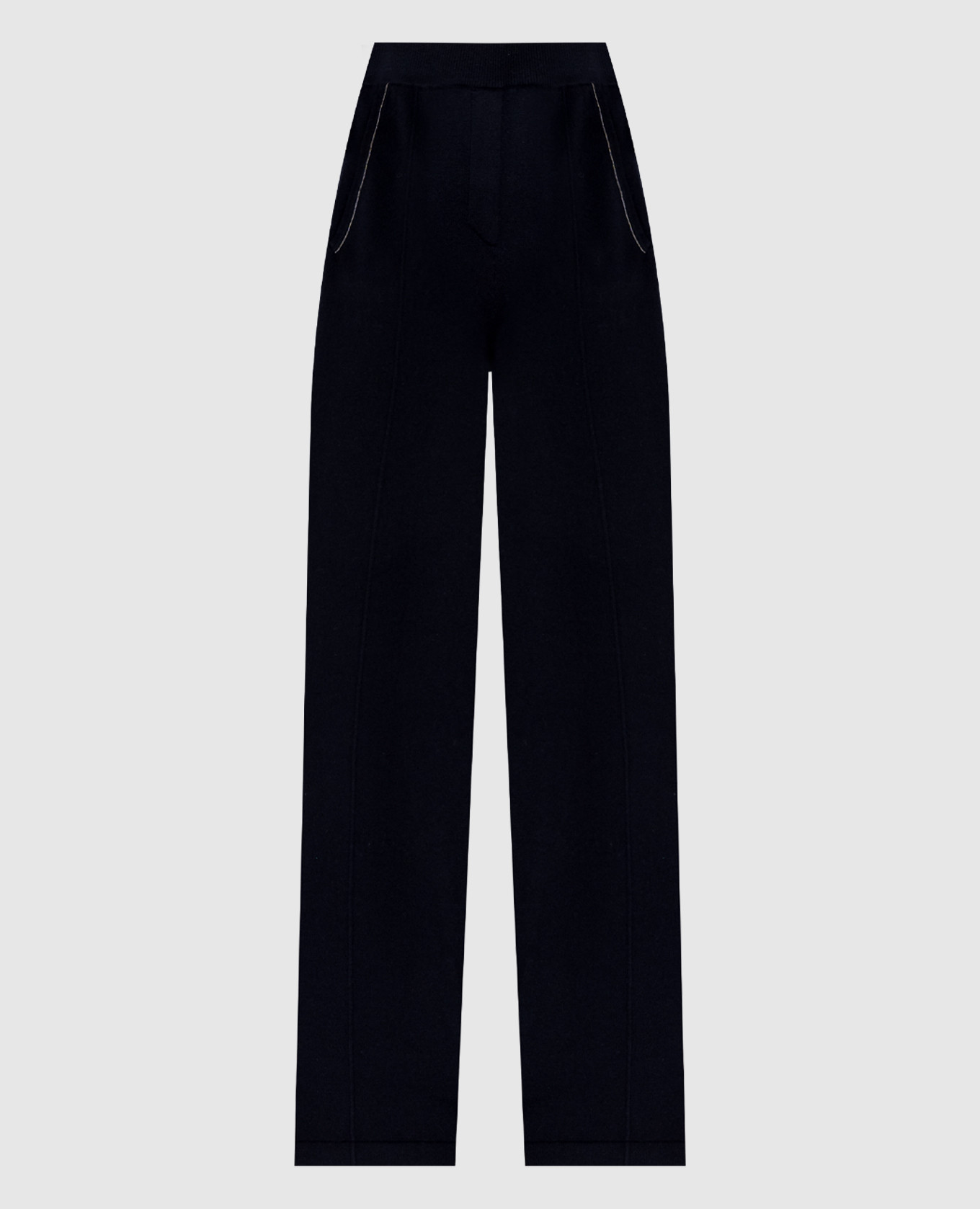 

Blue wool, silk and cashmere trousers with monil chain Peserico