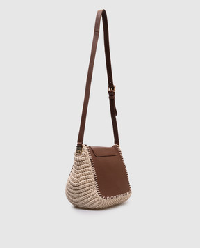 Twinset Brown combination bag with logo 251TS8030