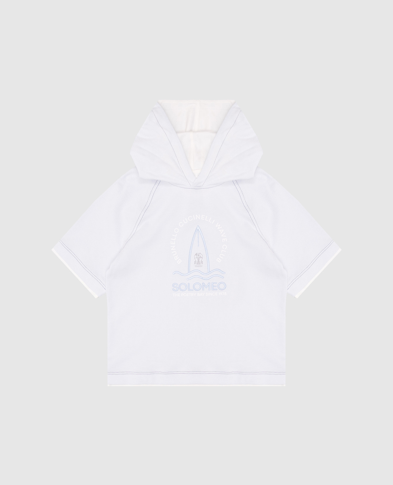 

Children's blue hoodie with logo Brunello Cucinelli, Light blue