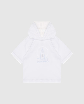 Brunello Cucinelli Children's blue hooded T-shirt BE854E184C