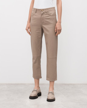 Simonetta Ravizza Beige leather pants KORAL F05PS72L1