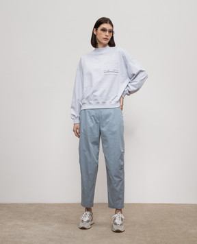 Brunello Cucinelli Gray sweatshirt with monil chain MP827BF600