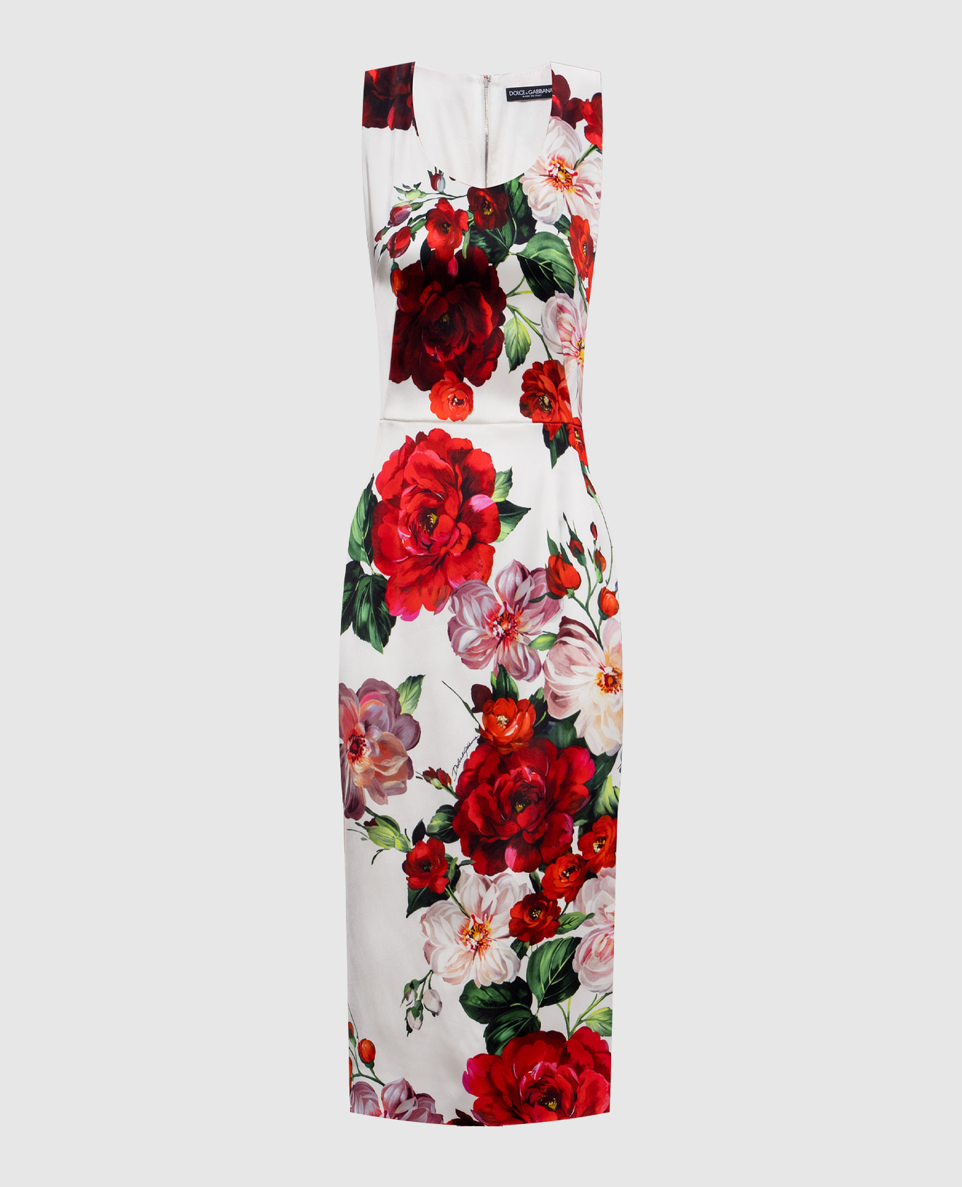 White floral print sheath dress Dolce&Gabbana