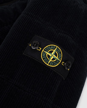 Stone Island Children's blue corduroy jacket with logo patch K2S164100012S01991012