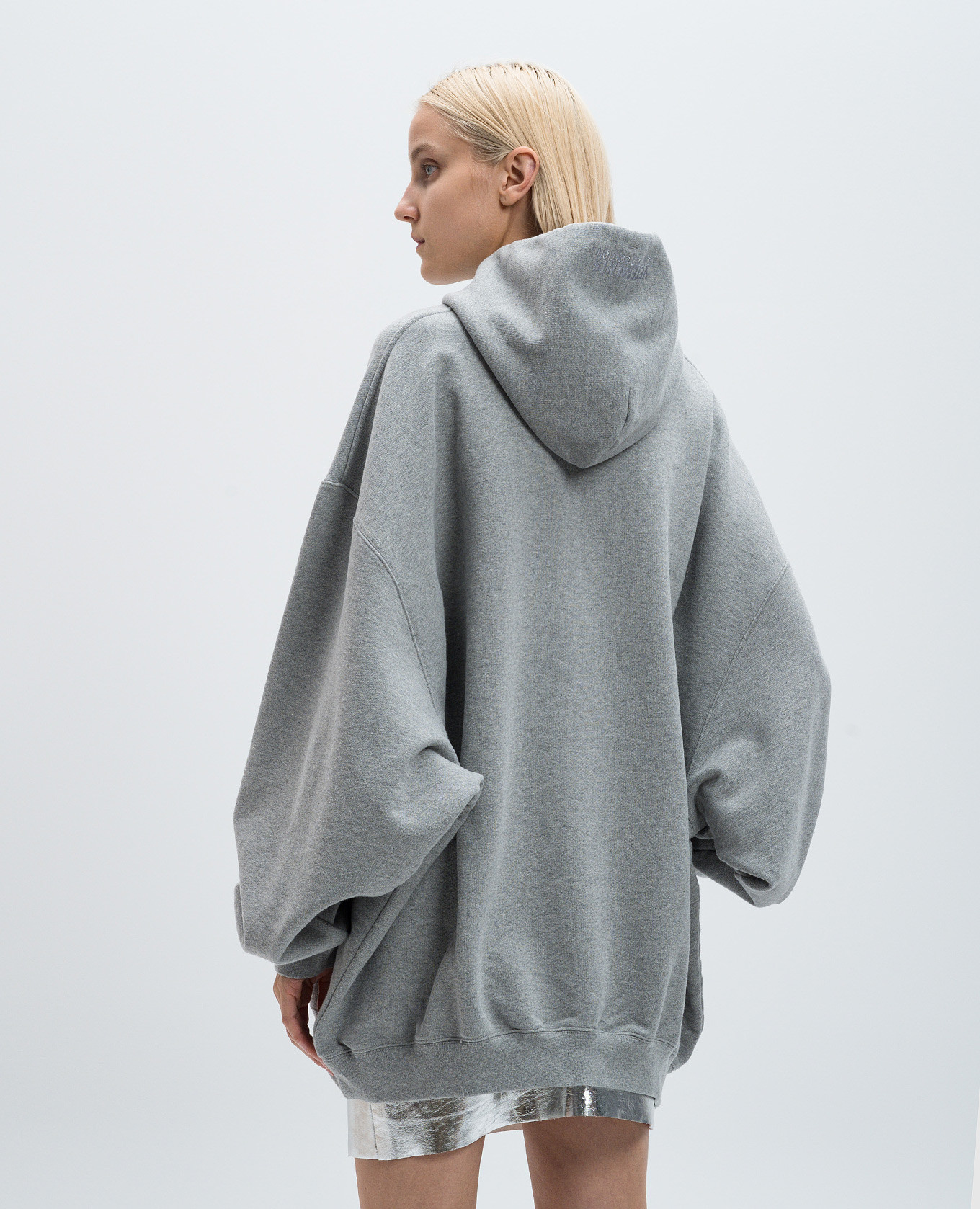 Gray melange hoodie with crystals Vetements 4