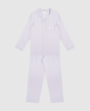 Story Loris Children's gray pajamas with logo emblem embroidery 368316