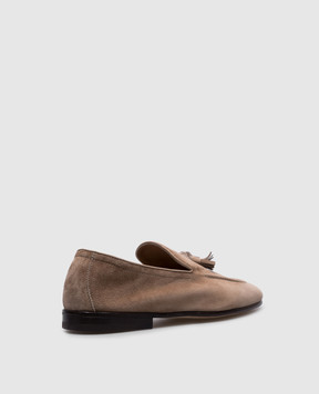 Brunello Cucinelli Beige suede loafers with tassels MZUCAHG731