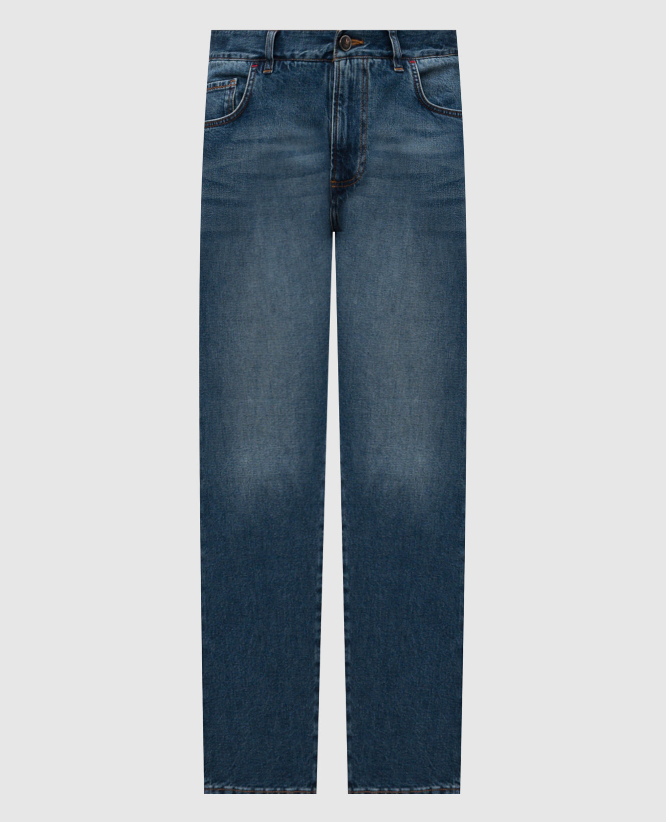 Blue jeans with a worn effect ISAIA