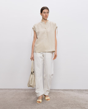 Woolrich Beige blouse with drawstrings CFWWSI0215FRUT3043