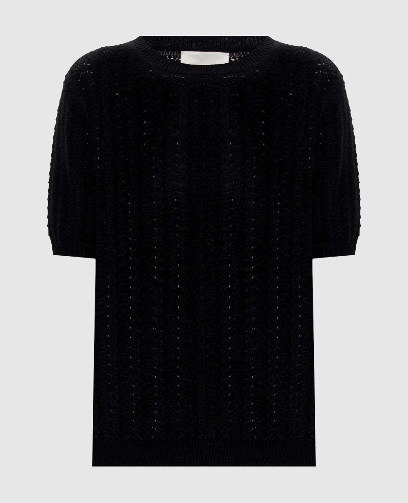 Cecelia Pointelle Black Patterned Top LISA YANG