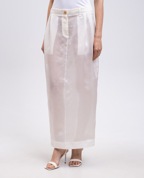 Khaite Lucian white silk skirt 41493002