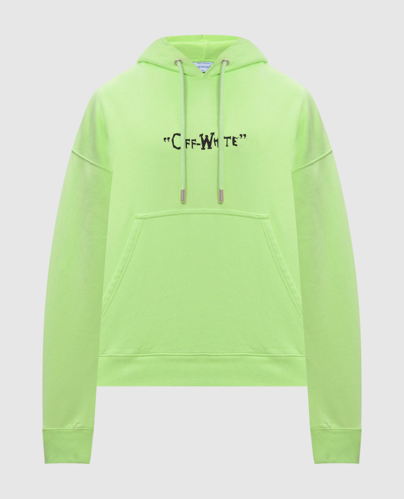 Green hoodie with logo print Off-White