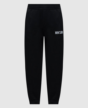 Moncler Black joggers with contrasting logo embroidery J20918H00012809KR